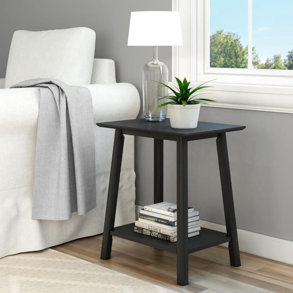 image:imagePlankBeam Wooden Side Table with Storage Mid Century Modern End Tables for Living Room Small Solid Wood Nightstand Bedside Tables Bedroom Furniture WhiteBlack