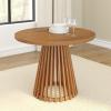 image:imagePlankBeam Lido Round Dining Table 47 Wooden Pedestal Minimalist Kitchen Table for 4 for Dining Room BlackPecan
