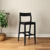 image:imagePlankBeam Modern Bar Height Chair 44 Inch Solid Wood Dining Chair for Home Bar Kitchen Contemporary Seating for Dining Room Black