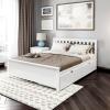 image:imagePlankBeam Queen Bed with Storage Drawers WhiteWhite