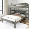 image:imagePlankBeam Rustic Twin Over Queen L Shape Bunk Bed DriftwoodDriftwood