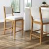 image:imagePlankBeam Sereno Counter Stool 24 Set of 2 Sturdy Wood Modern Kitchen Counter Height Stool Upholstered Cushion Counter Chair with Back PecanIvoryPecan