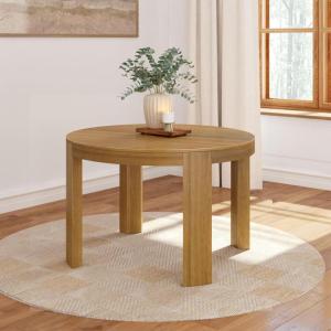 Plank+Beam 47 Inch Contour Round Dining Table, for Kitchen and Dining Room, Pecan(Pecan)