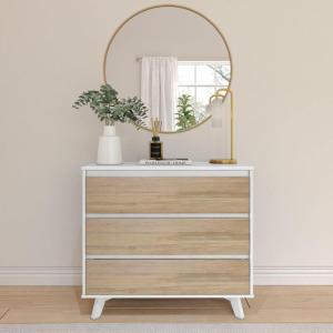 Plank+Beam 6 Drawer Dresser, Modern Storage Cabinet, Solid Wood Storage Drawers, Dressers & Chests of Drawers for Bedroom, Living Room Furniture, Pecan(White/Blonde)
