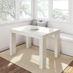 Plank+Beam 60 Inch Dining Table, Solid Wood Kitchen Table, Large Wooden Rectangular Dinner Table for Dining Room, Home Office, Living Room Furniture, Easy Assembly, Blonde Wirebrush(White Sand Wirebrush)