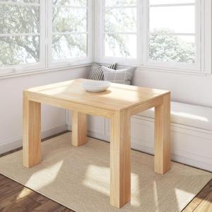 Plank+Beam 60 Inch Dining Table, Solid Wood Kitchen Table, Large Wooden Rectangular Dinner Table for Dining Room, Home Office, Living Room Furniture, Easy Assembly, Blonde Wirebrush(Blonde Wirebrush)