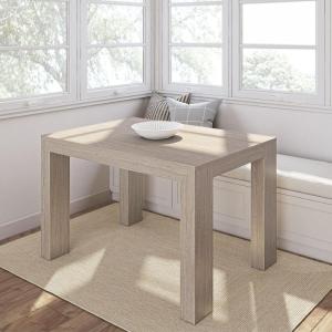 Plank+Beam 60 Inch Dining Table, Solid Wood Kitchen Table, Large Wooden Rectangular Dinner Table for Dining Room, Home Office, Living Room Furniture, Easy Assembly, Blonde Wirebrush(Seashell Wirebrush)