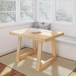 Plank+Beam 72 Inch Farmhouse Dining Table,Solid Wood Rustic Kitchen Table, for Dining Room, Home Office, Living Room Furniture, Easy Assembly, Blonde Wirebrush(Blonde Wirebrush)