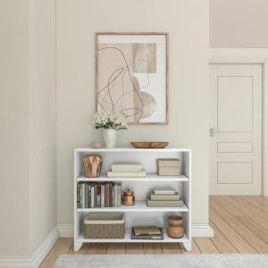 Plank+Beam Classic 6 Shelf Adjustable Bookcase, Engineered Wood Bookshelves for Home, Adjustable Shelves for Versatile Storage, 3 Tier Storage Organizer Bookshelf, White(White)