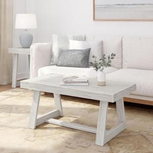 Plank+Beam Classic Rectangular Coffee Table, 40 Inch Farmhouse Coffee Table, Mini Center Tables for Small Spaces, Small Living Space Tea Table, Blonde Wirebrush(White Sand Wirebrush)