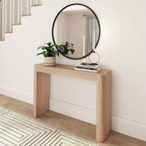 Plank+Beam Contour Console Table, 56 Inch, Solid Wood Sofa Table, Entryway Table for Hallway, Narrow Behind The Couch Table, Console Tables for Entryway, Living Room, Foyer, Easy Assembly, Walnut(Blonde)