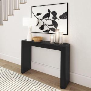Plank+Beam Contour Console Table, 56 Inch, Solid Wood Sofa Table, Entryway Table for Hallway, Narrow Behind The Couch Table, Console Tables for Entryway, Living Room, Foyer, Easy Assembly, Walnut(Black)
