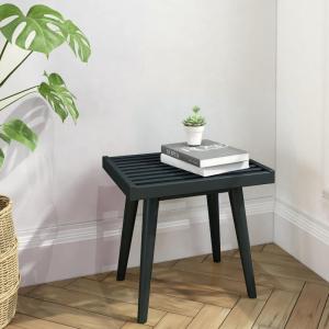 Plank+Beam Entryway Bench, Wooden End of Bed Bench for Bedroom, Mid-Century Modern Square Bench for Hallway, Living Room, Indoor, Porch, 41.25″, Walnut(Black)