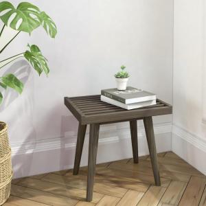 Plank+Beam Entryway Bench, Wooden End of Bed Bench for Bedroom, Mid-Century Modern Square Bench for Hallway, Living Room, Indoor, Porch, 41.25″, Walnut(Clay)