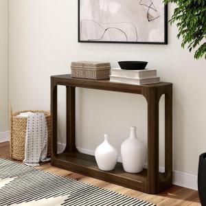 Plank+Beam Forma Console Table, 46 Inch, Solid Wood Sofa Table, Entryway Table for Hallway, Narrow Behind The Couch Table, Console Tables for Entryway, Living Room, Foyer, Easy Assembly, Walnut(Walnut)