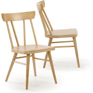 Plank+Beam Solid Wood Classic Farmhouse Chair, Windsor Dining Chair, Pack of 2, Blonde(Blonde)