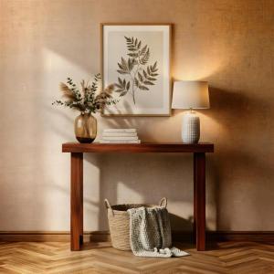 Plank+Beam Solid Wood Console Table, 36 Inch, Sofa Table, Narrow Entryway Table for Hallway, Behind The Couch, Living Room, Foyer, Easy Assembly, Pecan(Walnut)