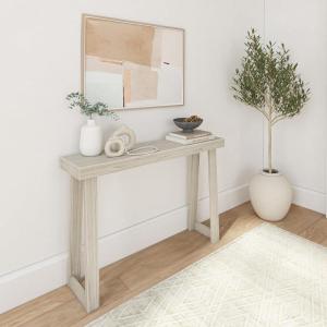 Plank+Beam Solid Wood Console Table, 36 Inch, Sofa Table, Narrow Entryway Table for Hallway, Behind The Couch, Living Room, Foyer, Easy Assembly, Pecan(White Sand Wirebrush)