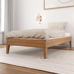 Plank+Beam Solid Wood Platform Bed Frame, Strong Wood Slat Support, No Box Spring Needed, Easy Assembly, Driftwood, Full(Matte Pecan)