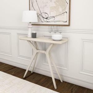 Plank+Beam Verso Console Table, 36 Inch Solid Wood Modern Sofa Table, Narrow Entryway Table for Hallway, Behind The Couch, Living Room, Foyer, Walnut(White Sand)