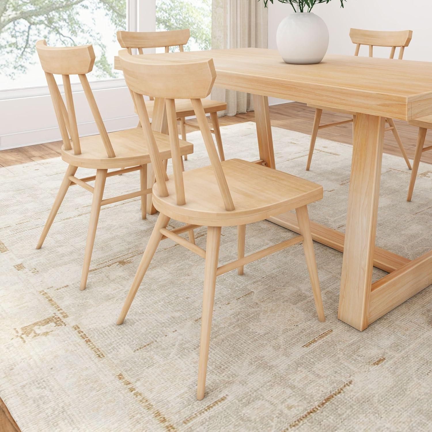 image:imagePlankBeam Solid Wood Classic Farmhouse Chair Windsor Dining Chair Pack of 2 BlackBlonde