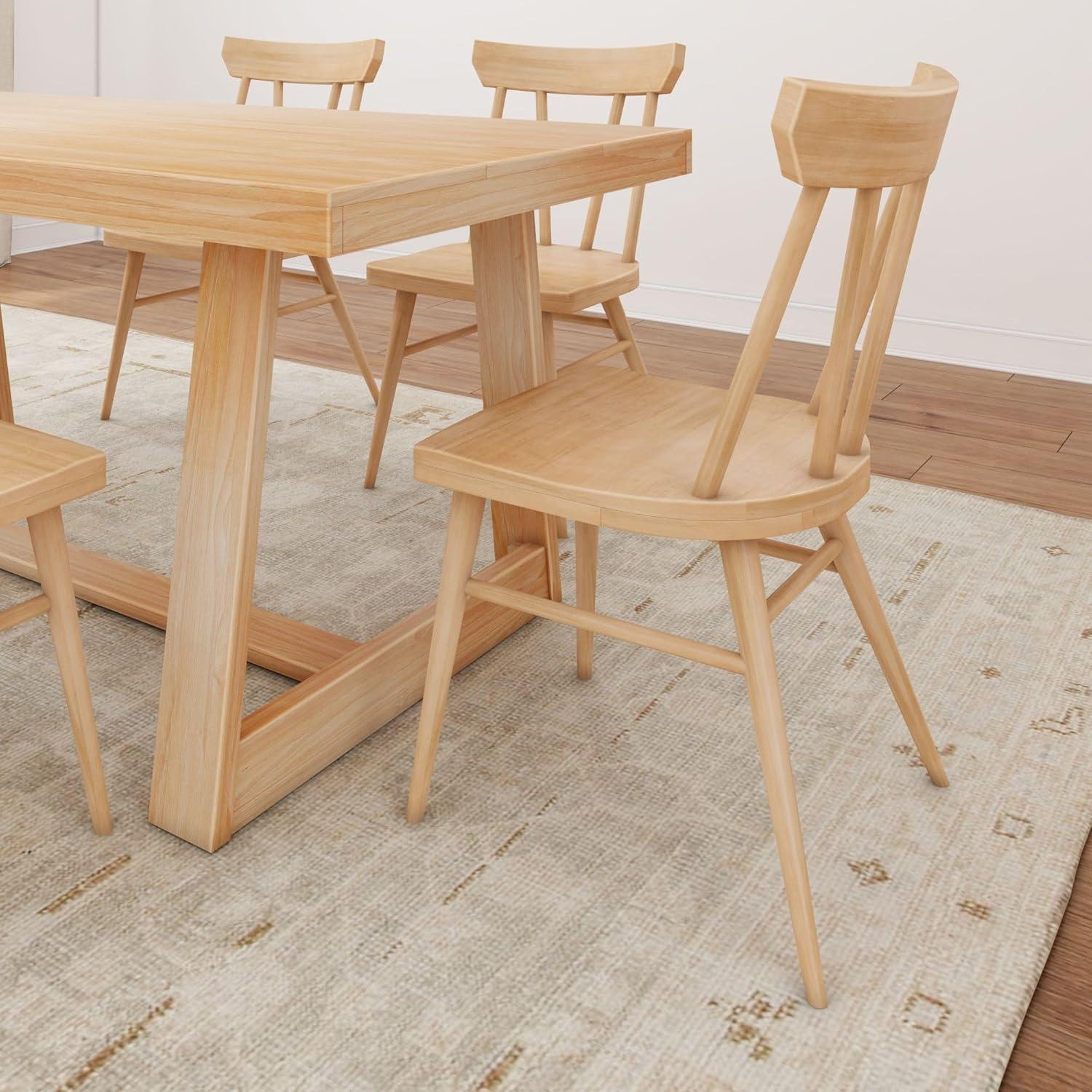 image:imagePlankBeam Solid Wood Classic Farmhouse Chair Windsor Dining Chair Pack of 2 BlackBlonde