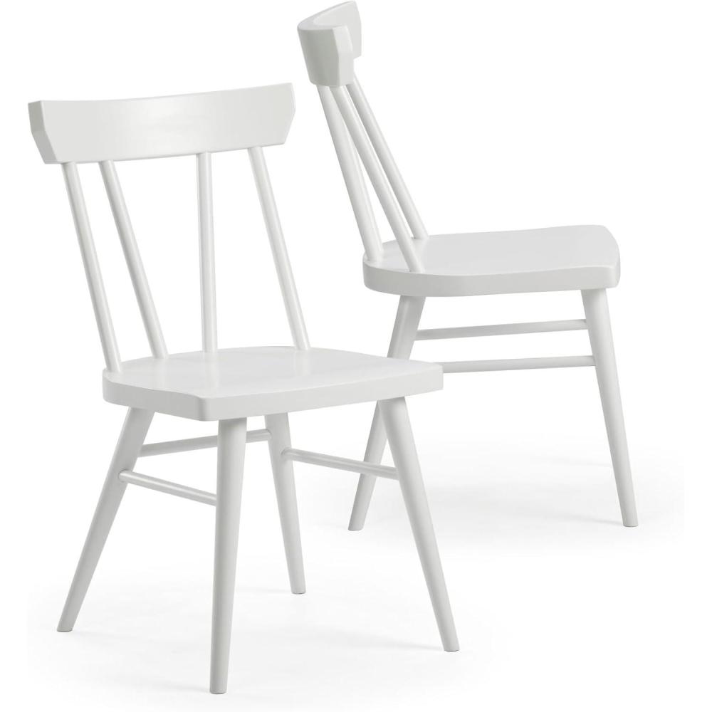 image:imagePlankBeam Solid Wood Classic Farmhouse Chair Windsor Dining Chair Pack of 2 BlackWhite