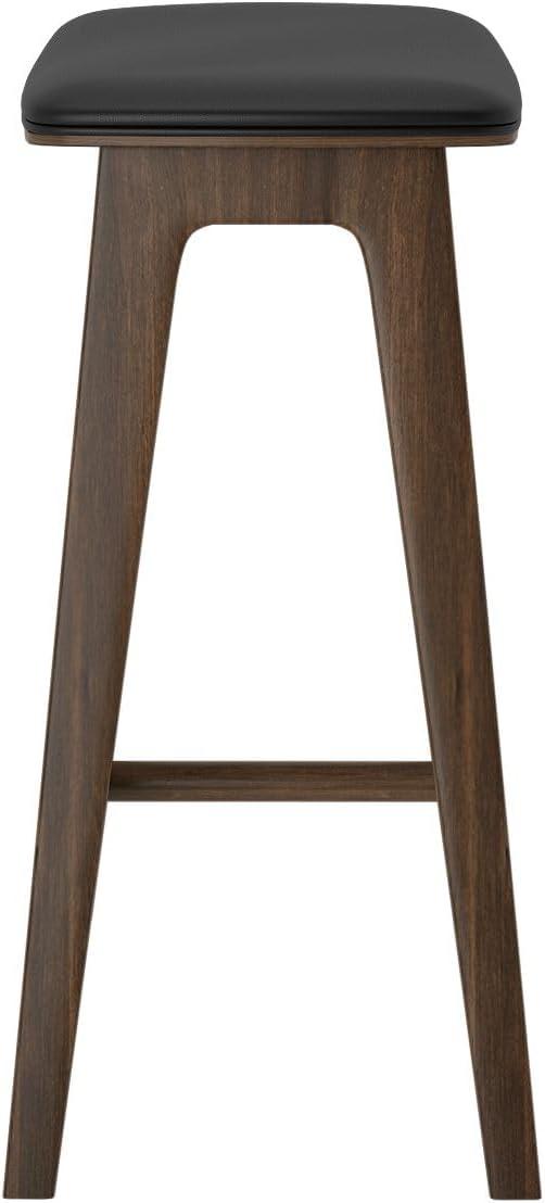 image:imagePlankBeam Beryl Counter Height Stool MidCentury Modern Rubberwood Bar Stool with Faux Leather Seat Metal Footrest Easy Assembly 2Pack BlondeSesameWalnutBlack