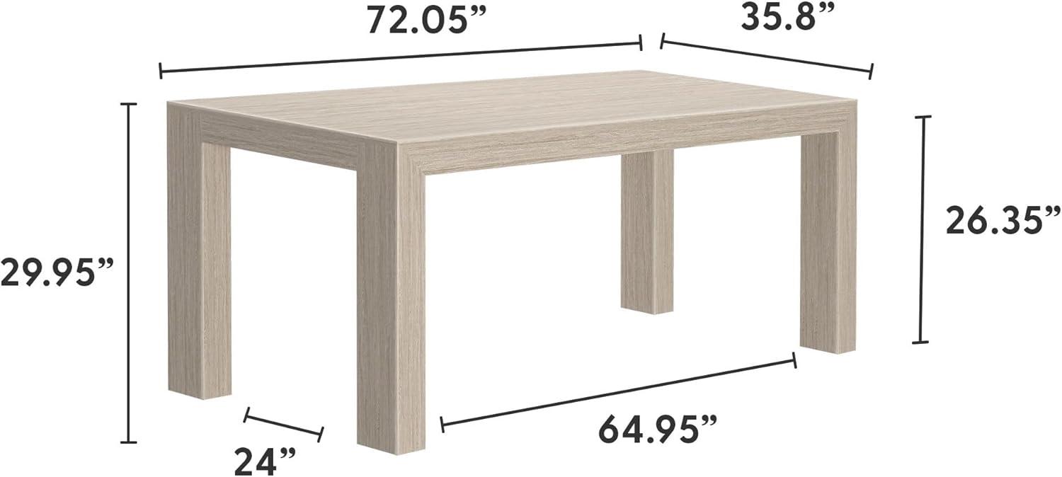 image:imagePlankBeam 60 Inch Dining Bench for Dining Room Table and Entryway Solid Wood Walnut Wirebrush FinishSeashell Wirebrush