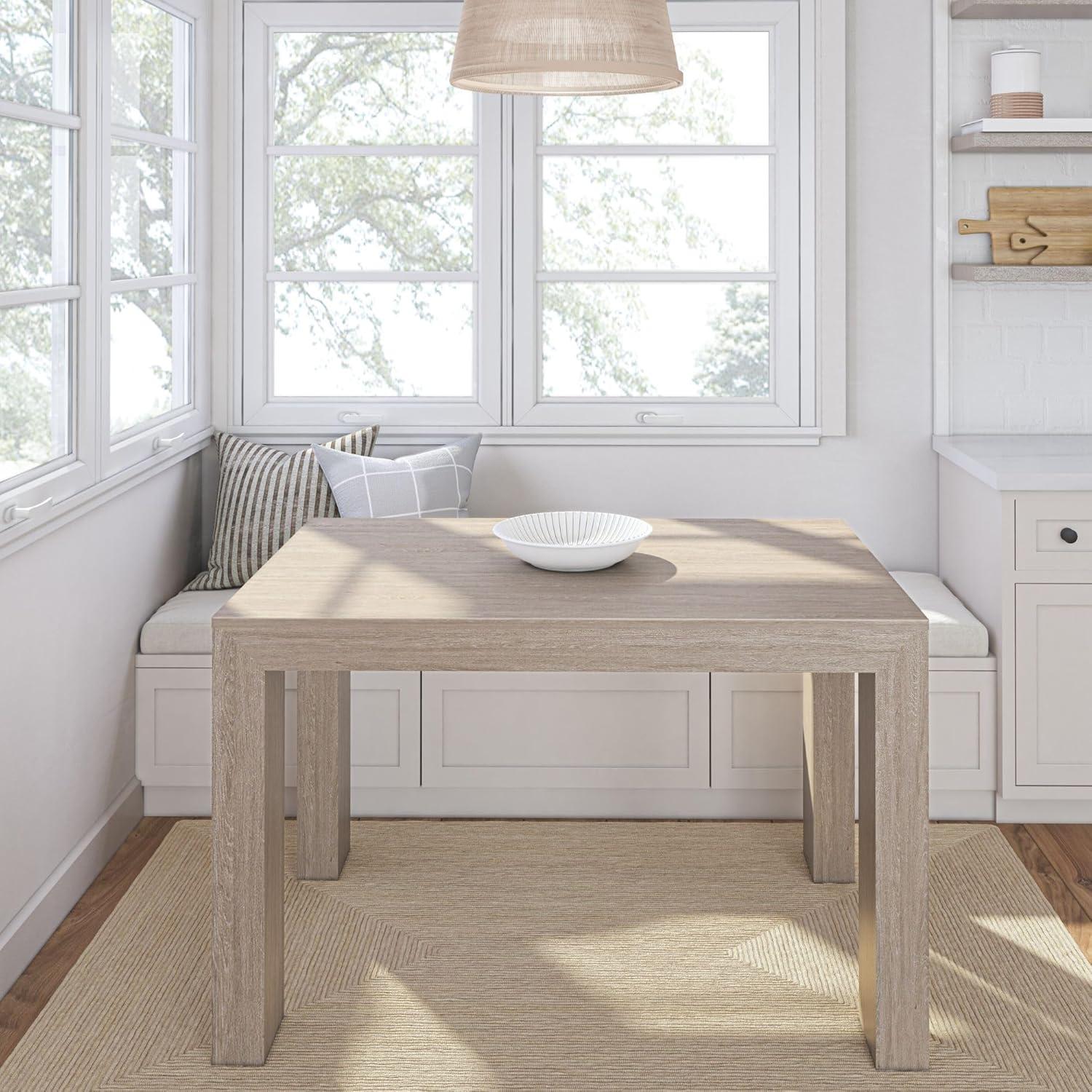 image:imagePlankBeam 60 Inch Dining Bench for Dining Room Table and Entryway Solid Wood Walnut Wirebrush FinishSeashell Wirebrush