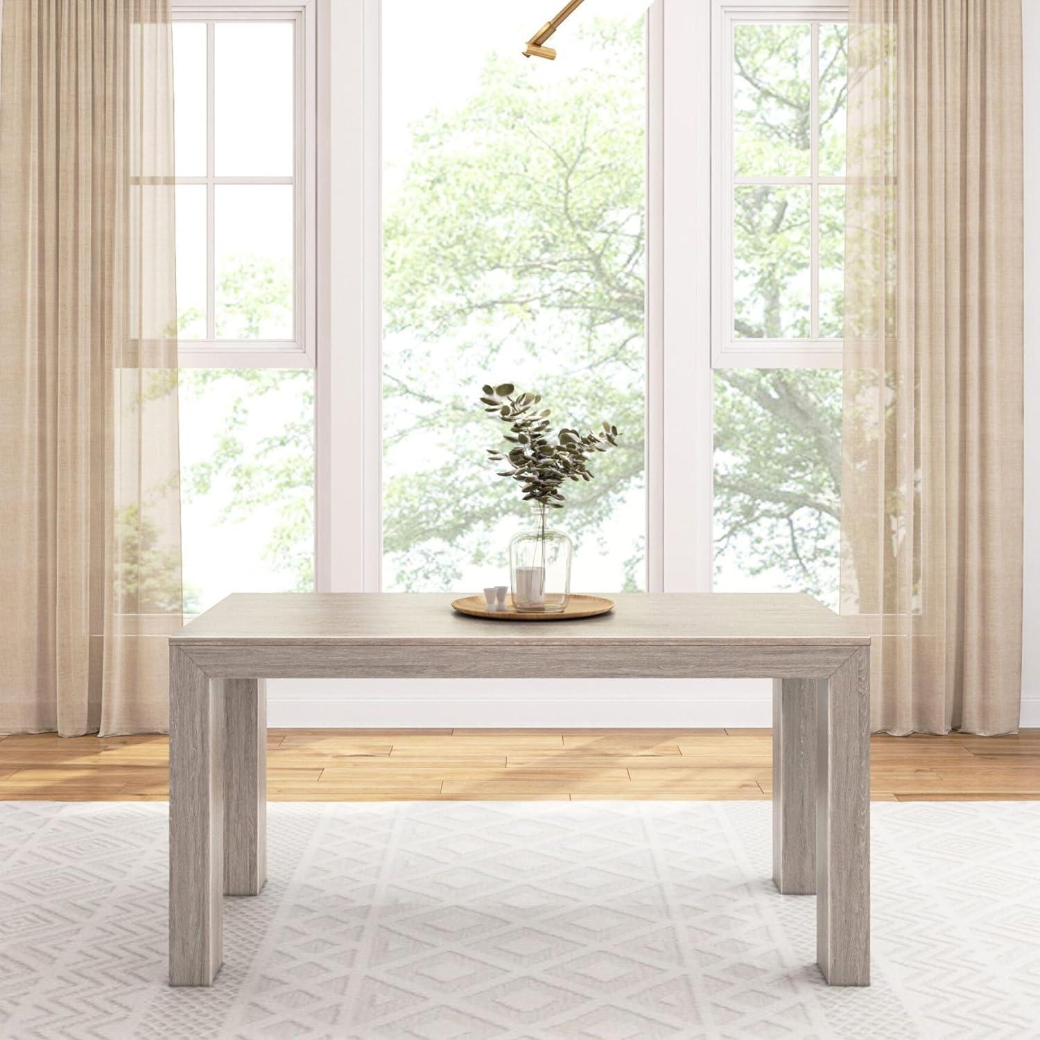 image:imagePlankBeam 60 Inch Dining Bench for Dining Room Table and Entryway Solid Wood Walnut Wirebrush FinishSeashell Wirebrush