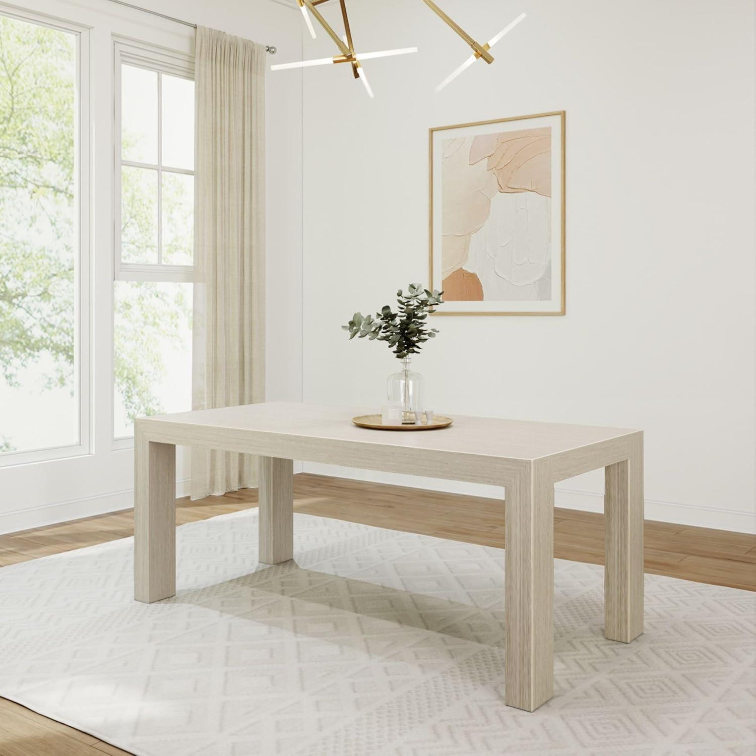 image:imagePlankBeam 60 Inch Dining Bench for Dining Room Table and Entryway Solid Wood Walnut Wirebrush FinishSeashell Wirebrush