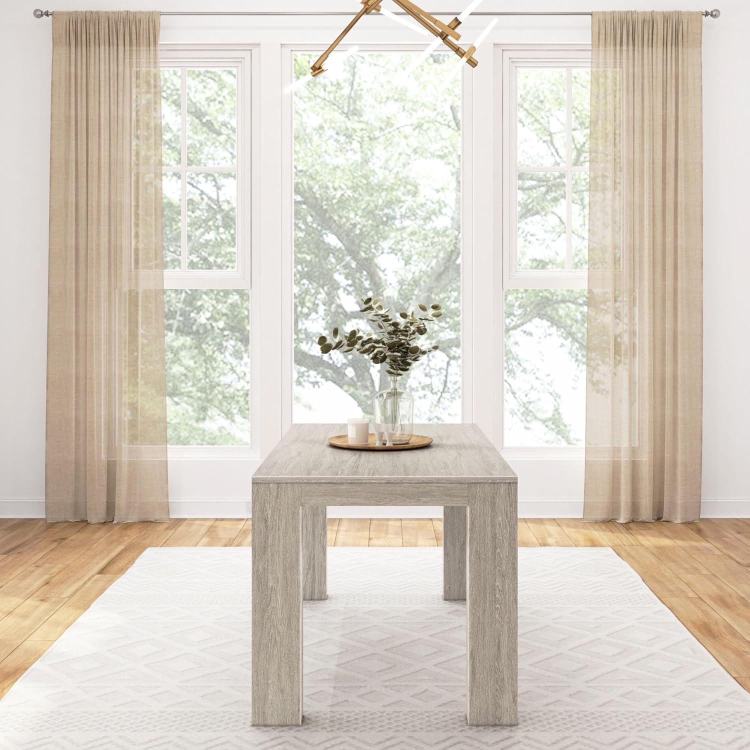 image:imagePlankBeam 60 Inch Dining Bench for Dining Room Table and Entryway Solid Wood Walnut Wirebrush FinishSeashell Wirebrush