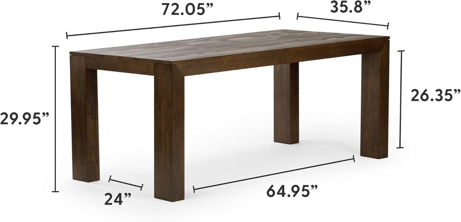 image:imagePlankBeam 60 Inch Dining Bench for Dining Room Table and Entryway Solid Wood Walnut Wirebrush FinishWalnut Wirebrush