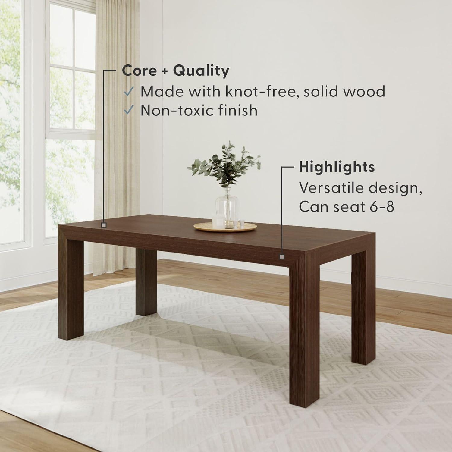 image:imagePlankBeam 60 Inch Dining Bench for Dining Room Table and Entryway Solid Wood Walnut Wirebrush FinishWalnut Wirebrush