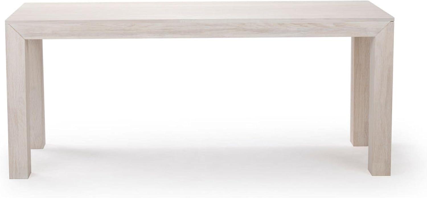 image:imagePlankBeam 60 Inch Dining Bench for Dining Room Table and Entryway Solid Wood Walnut Wirebrush FinishWhite Sand Wirebrush