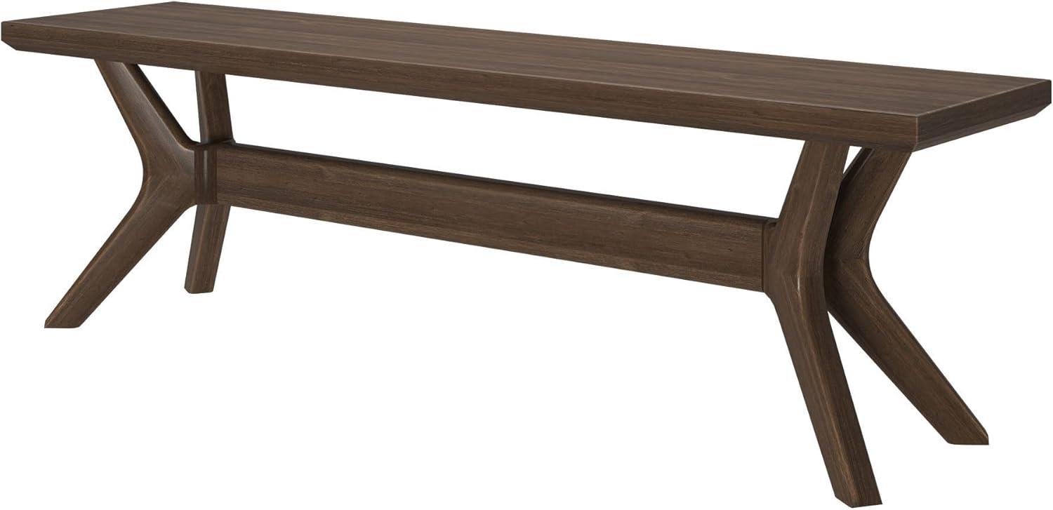 image:imagePlankBeam Verso Dining Room Bench 60 Inch Modern Dining Bench Wooden Bench for Dining Room Entryway Bench Minimalist Room Bench BlackWalnut