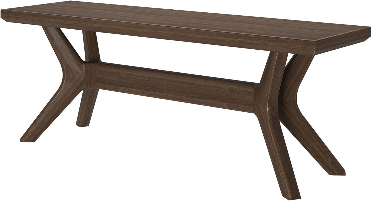image:imagePlankBeam Verso Dining Room Bench 60 Inch Modern Dining Bench Wooden Bench for Dining Room Entryway Bench Minimalist Room Bench BlackWalnut