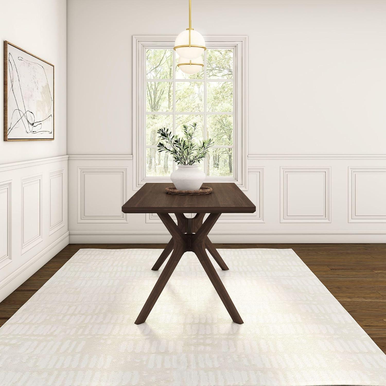 image:imagePlankBeam Verso Dining Room Bench 60 Inch Modern Dining Bench Wooden Bench for Dining Room Entryway Bench Minimalist Room Bench BlackWalnut