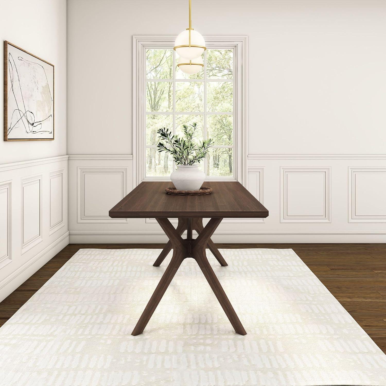 image:imagePlankBeam Verso Dining Room Bench 60 Inch Modern Dining Bench Wooden Bench for Dining Room Entryway Bench Minimalist Room Bench BlackWalnut