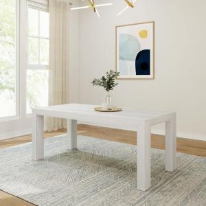 Plank+Beam 60 Inch Dining Bench for Dining Room, Table, and Entryway – Solid Wood, Walnut Wirebrush Finish(White Wirebrush)