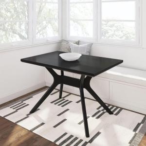 Plank+Beam Verso Dining Room Bench, 60 Inch Modern Dining Bench, Wooden Bench for Dining Room, Entryway Bench, Minimalist Room Bench, Black(Black)