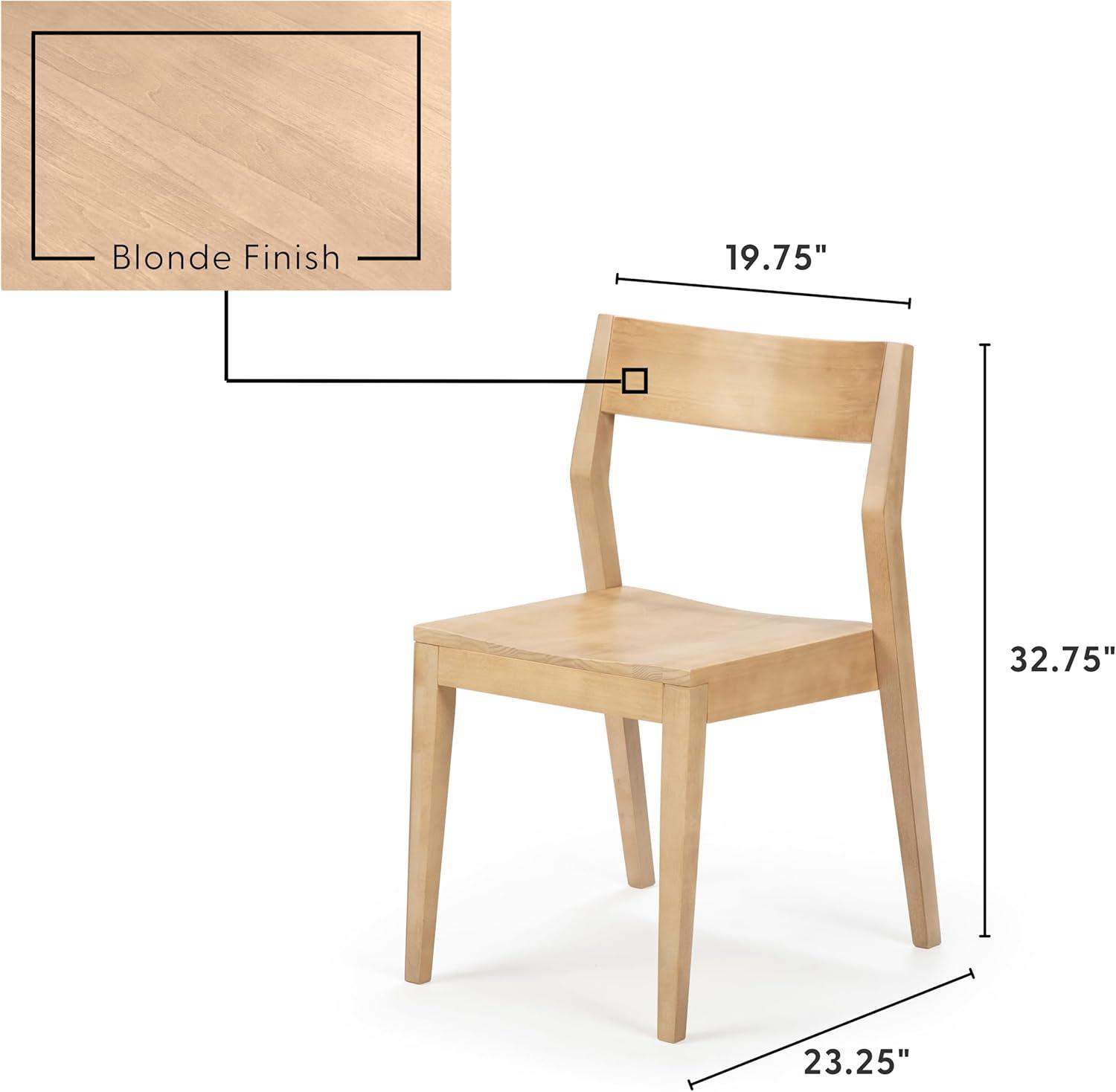 image:imagePlankBeam Modern Dining Chair Wooden Kitchen and Dining Room Chair Wood Chair for Office Living Room Blonde