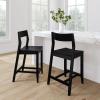 image:imagePlankBeam Counter Height Chairs 38 Inch Set of 2 Solid Wood Dining Chair for Kitchen Island Breakfast Bar Seating Minimalist Design for Dining Room BlondeBlack