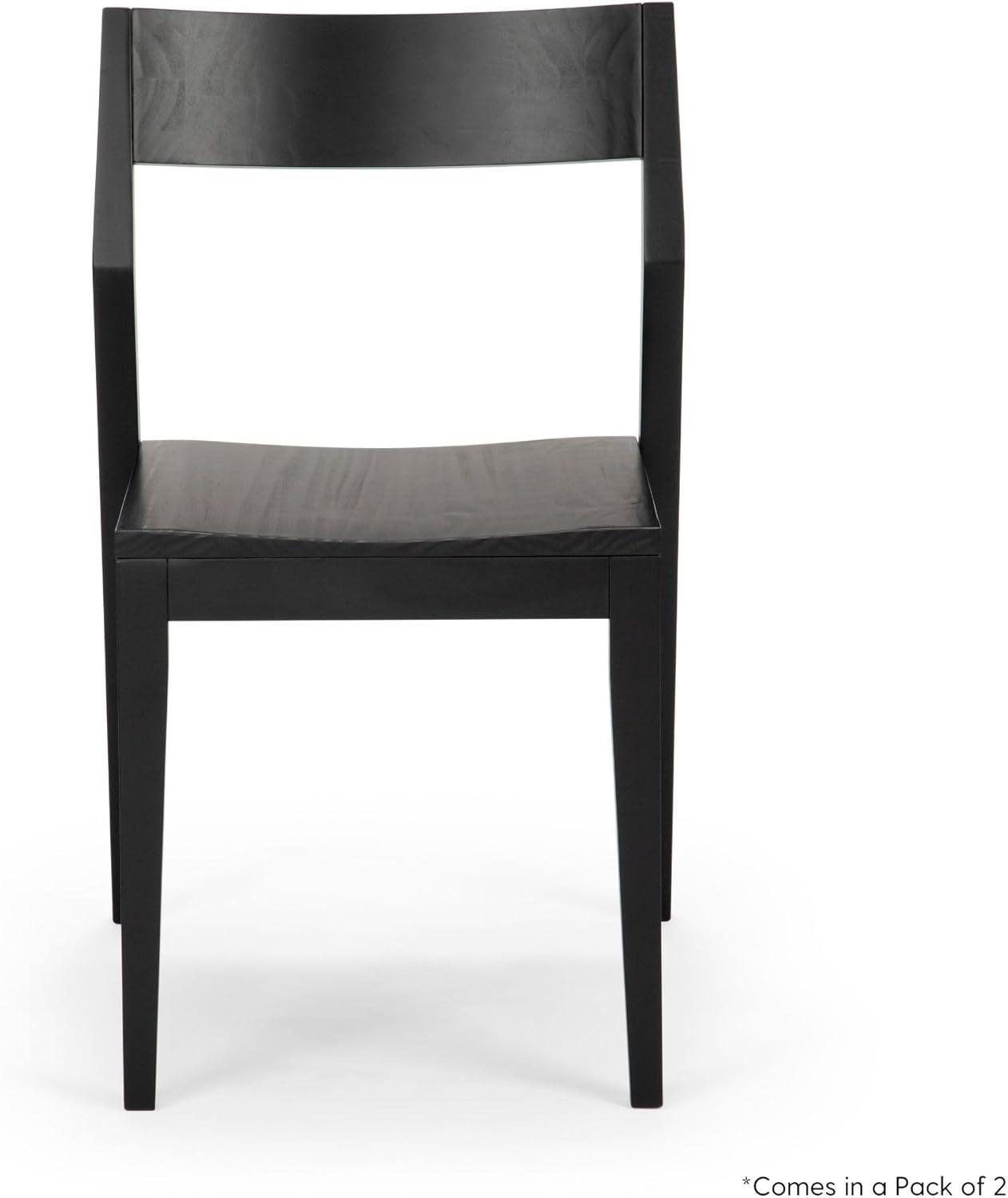 image:imagePlankBeam Modern Dining Chair Set of 2 Wooden Kitchen and Dining Room Chairs Wood Chair for Office Living Room BlackBlack