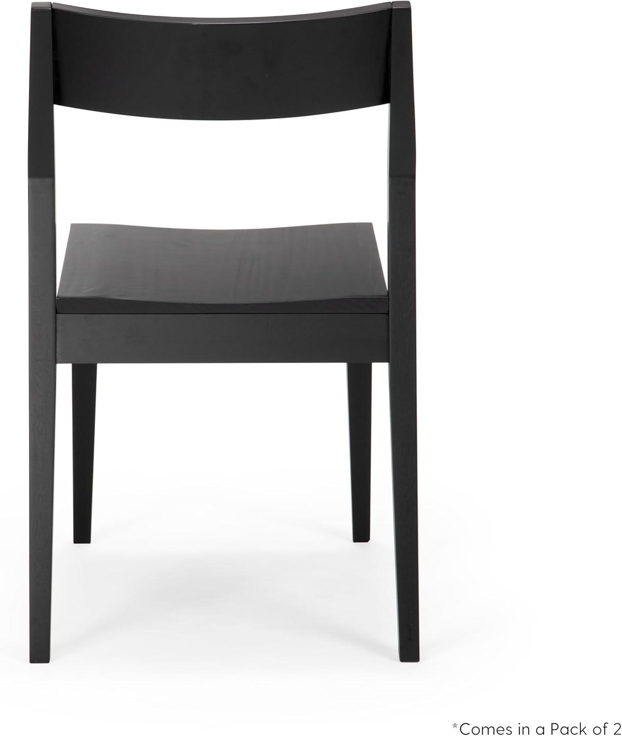 image:imagePlankBeam Modern Dining Chair Set of 2 Wooden Kitchen and Dining Room Chairs Wood Chair for Office Living Room BlackBlack