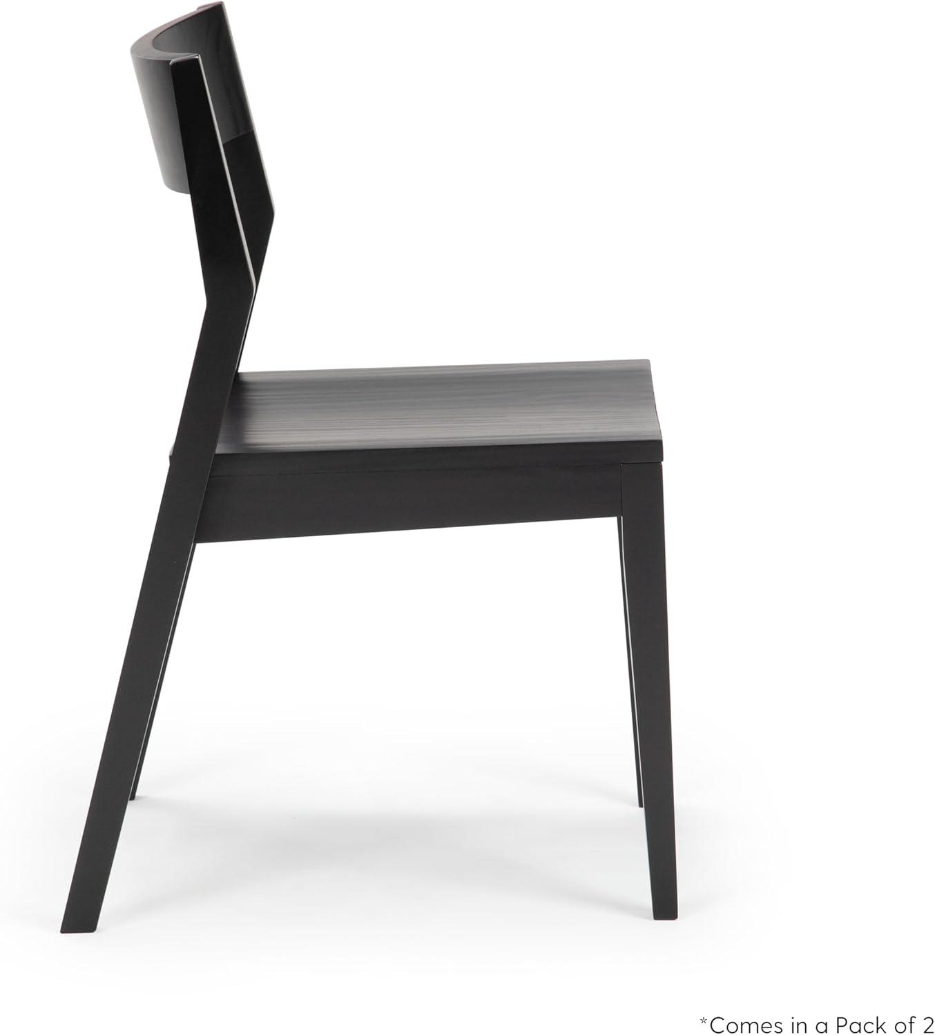image:imagePlankBeam Modern Dining Chair Set of 2 Wooden Kitchen and Dining Room Chairs Wood Chair for Office Living Room BlackBlack