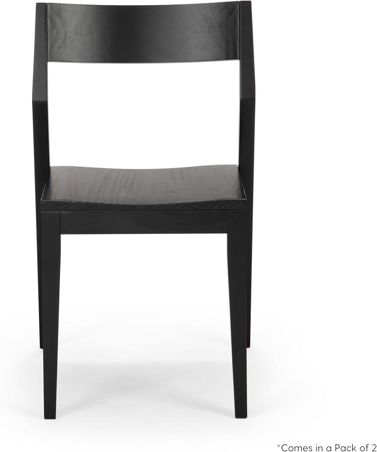 image:imagePlankBeam Modern Dining Chair Set of 2 Wooden Kitchen and Dining Room Chairs Wood Chair for Office Living Room BlackBlack