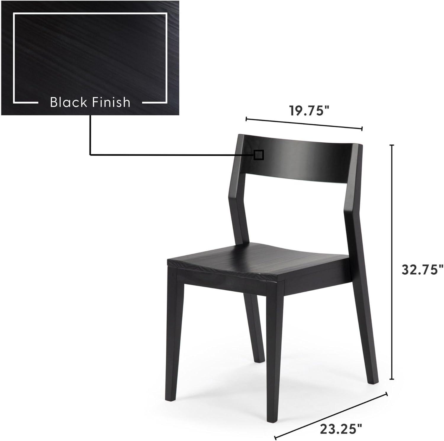 image:imagePlankBeam Modern Dining Chair Set of 2 Wooden Kitchen and Dining Room Chairs Wood Chair for Office Living Room BlackBlack