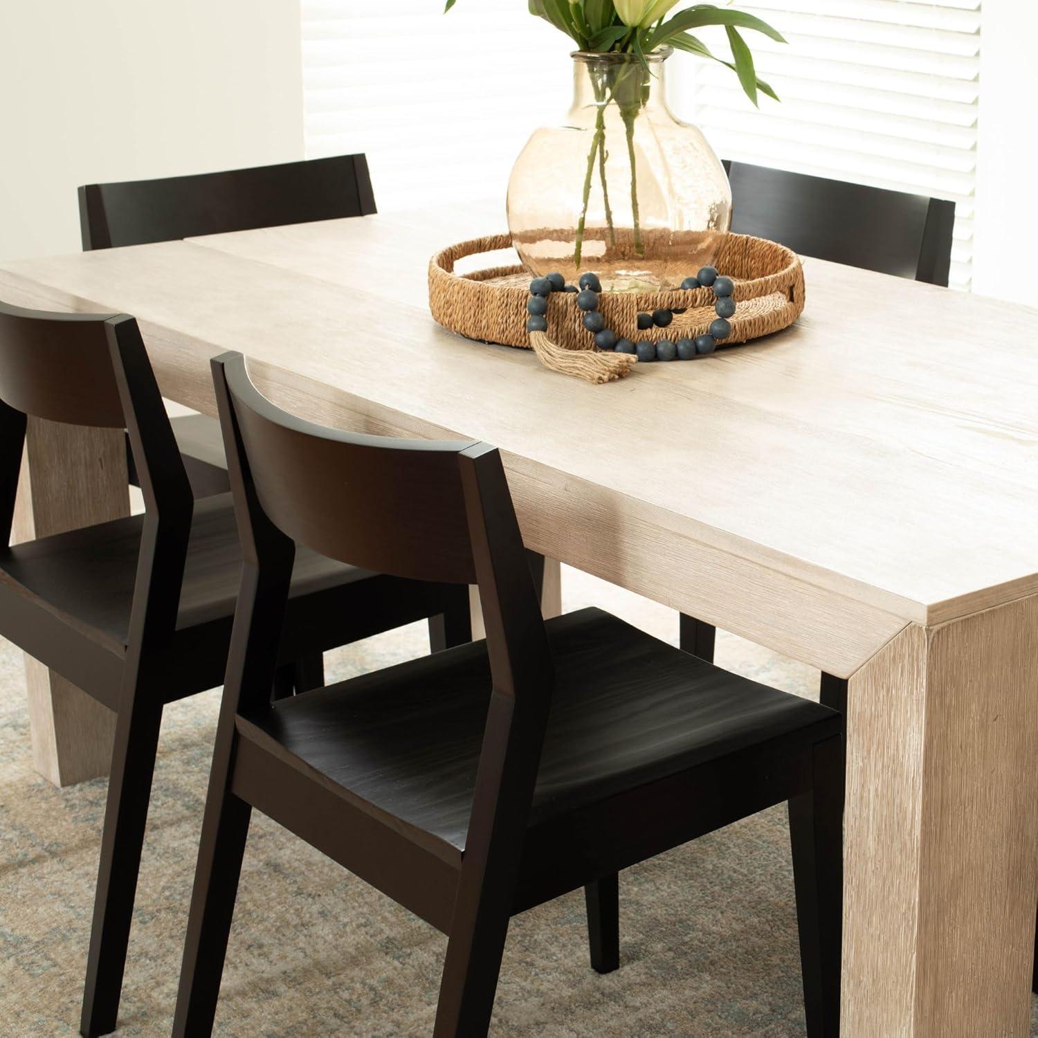 image:imagePlankBeam Modern Dining Chair Set of 2 Wooden Kitchen and Dining Room Chairs Wood Chair for Office Living Room BlackBlack